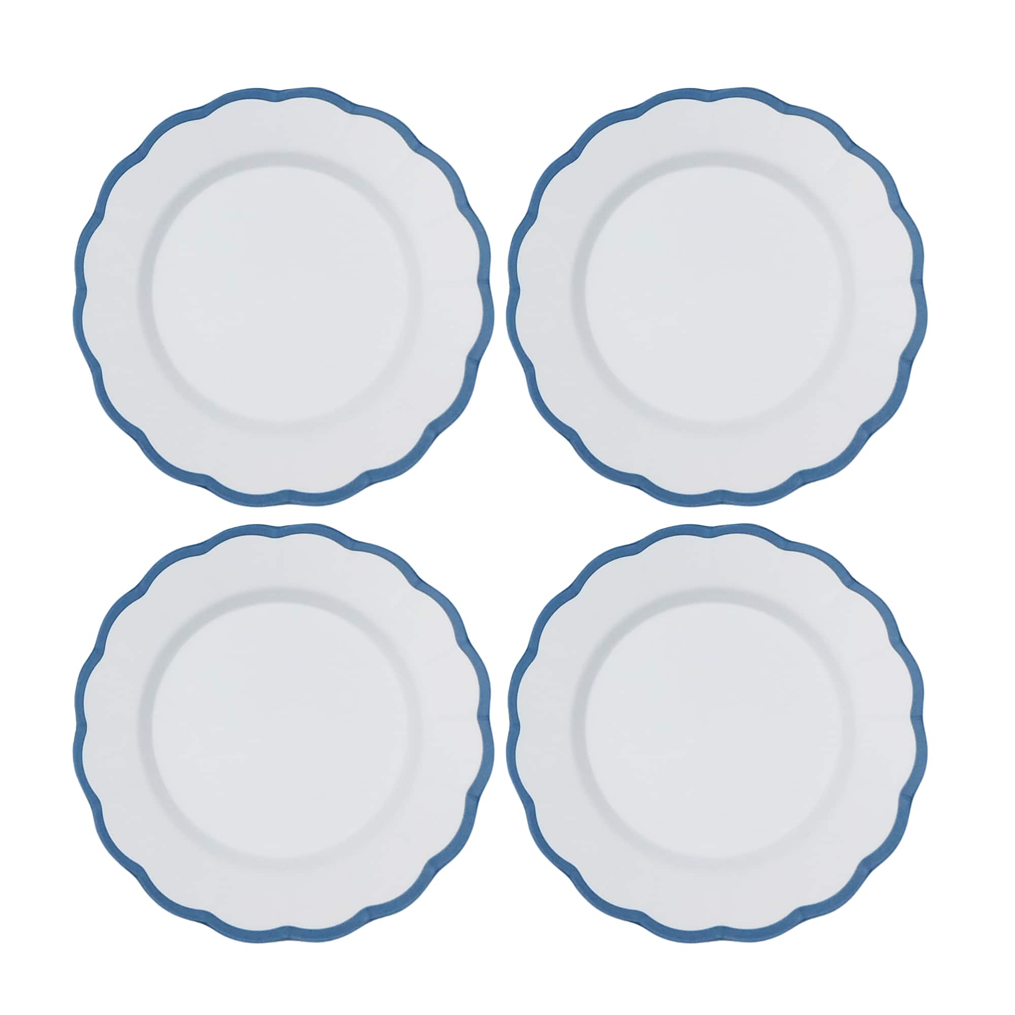 7.5" Blue Rim Melamine Snack Plates, 4ct. by Celebrate It™